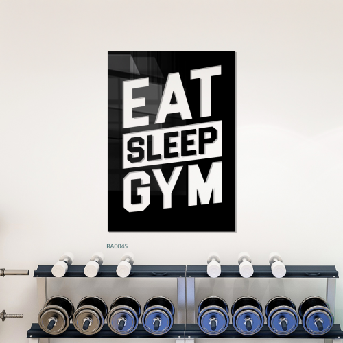 لوحة جدارية اكريليك بتصميم لعبارة (EAT SLEEP GYM )